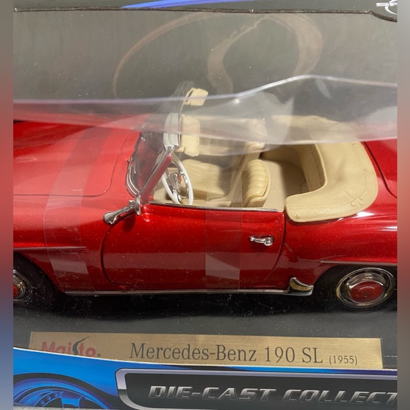 VTG1955 Mercedes-Benz 190 SL Red Convertible Maisto 1:18 DieCast Special Edition - Picture 2 of 6
